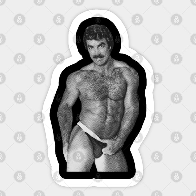 80s Icon Gay Tom Selleck Classic Sticker by Jogja Istimewa